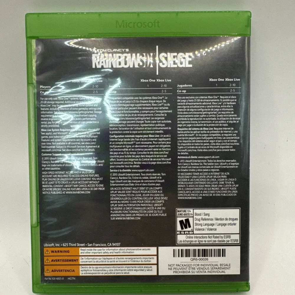 Tom Clancy's Rainbow Six Siege (Xbox One, 2015)